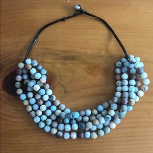 Stones and leather necklace